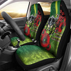 Canberra Raiders ANZAC Personalised Car Seat Cover Lest We Forget Poppy Camo