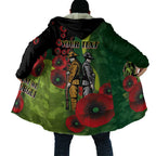 Canberra Raiders ANZAC Personalised Cloak Lest We Forget Poppy Camo