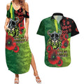 Canberra Raiders ANZAC Personalised Couples Matching Summer Maxi Dress and Hawaiian Shirt Lest We Forget Poppy Camo