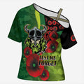 Canberra Raiders ANZAC Personalised Cross Shoulder Shirt Lest We Forget Poppy Camo