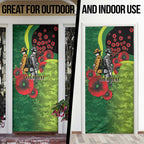 Canberra Raiders ANZAC Personalised Door Cover Lest We Forget Poppy Camo