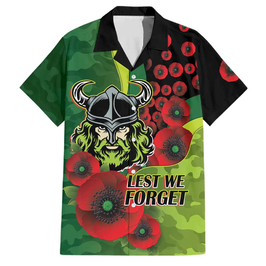 Canberra Raiders ANZAC Personalised Family Matching Mermaid Dress and Hawaiian Shirt Lest We Forget Poppy Camo