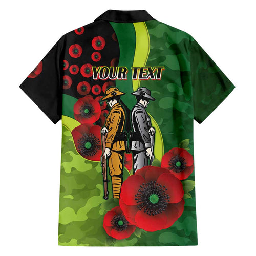Canberra Raiders ANZAC Personalised Family Matching Mermaid Dress and Hawaiian Shirt Lest We Forget Poppy Camo