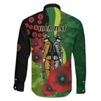 Canberra Raiders ANZAC Personalised Family Matching Mermaid Dress and Hawaiian Shirt Lest We Forget Poppy Camo