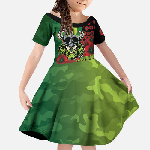 Canberra Raiders ANZAC Personalised Family Matching Off Shoulder Maxi Dress and Hawaiian Shirt Lest We Forget Poppy Camo