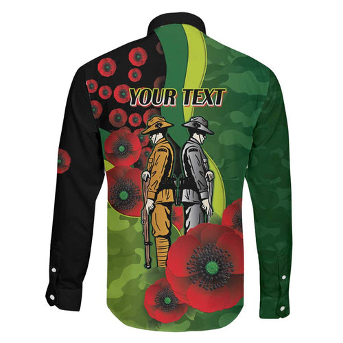 Canberra Raiders ANZAC Personalised Family Matching Off Shoulder Short Dress and Hawaiian Shirt Lest We Forget Poppy Camo