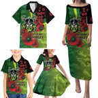 Canberra Raiders ANZAC Personalised Family Matching Puletasi and Hawaiian Shirt Lest We Forget Poppy Camo
