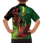 Canberra Raiders ANZAC Personalised Family Matching Summer Maxi Dress and Hawaiian Shirt Lest We Forget Poppy Camo