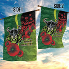Canberra Raiders ANZAC Personalised Garden Flag Lest We Forget Poppy Camo