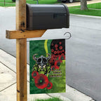 Canberra Raiders ANZAC Personalised Garden Flag Lest We Forget Poppy Camo