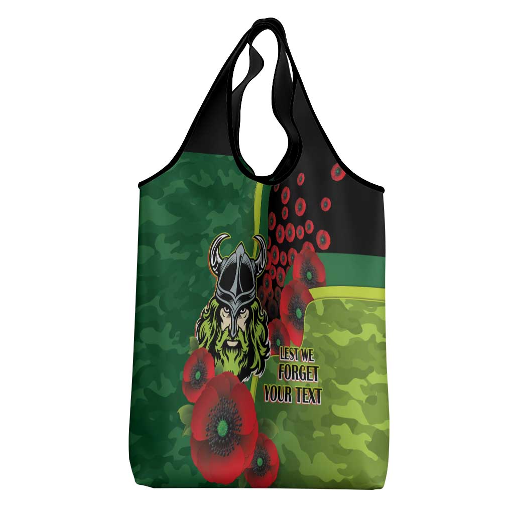 Canberra Raiders ANZAC Personalised Grocery Bag Lest We Forget Poppy Camo