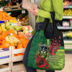 Canberra Raiders ANZAC Personalised Grocery Bag Lest We Forget Poppy Camo