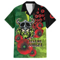Canberra Raiders ANZAC Personalised Hawaiian Shirt Lest We Forget Poppy Camo