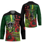 Canberra Raiders ANZAC Personalised Hockey Jersey Lest We Forget Poppy Camo
