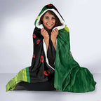 Canberra Raiders ANZAC Personalised Hooded Blanket Lest We Forget Poppy Camo