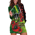 Canberra Raiders ANZAC Personalised Hoodie Dress Lest We Forget Poppy Camo
