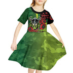 Canberra Raiders ANZAC Personalised Kid Short Sleeve Dress Lest We Forget Poppy Camo