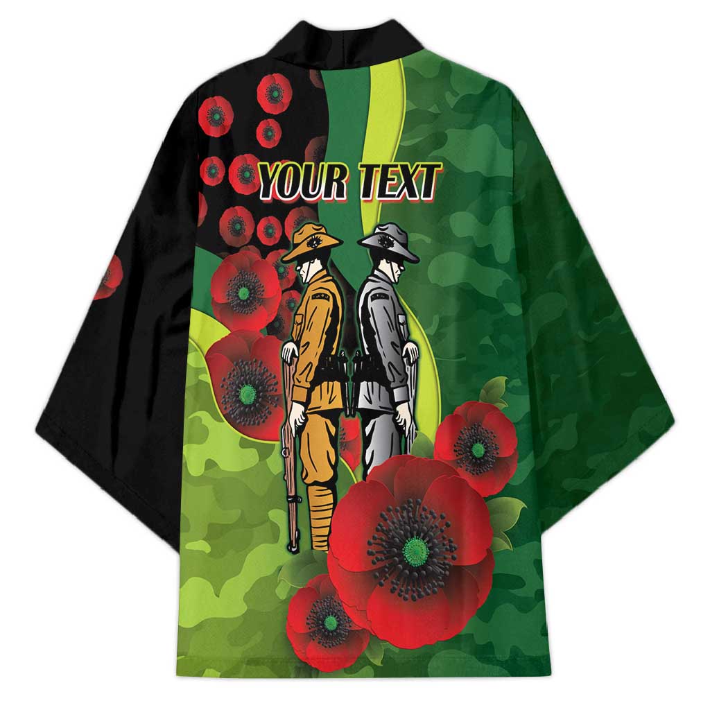Canberra Raiders ANZAC Personalised Kimono Lest We Forget Poppy Camo