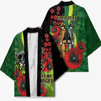 Canberra Raiders ANZAC Personalised Kimono Lest We Forget Poppy Camo