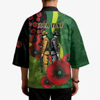 Canberra Raiders ANZAC Personalised Kimono Lest We Forget Poppy Camo