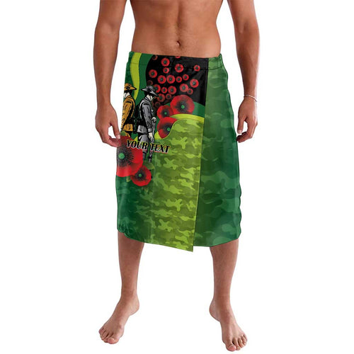 Canberra Raiders ANZAC Personalised Lavalava Lest We Forget Poppy Camo