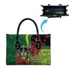 Canberra Raiders ANZAC Personalised Leather Bag Lest We Forget Poppy Camo