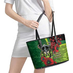 Canberra Raiders ANZAC Personalised Leather Tote Bag Lest We Forget Poppy Camo