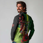 Canberra Raiders ANZAC Personalised Long Sleeve Polo Shirt Lest We Forget Poppy Camo