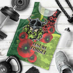 Canberra Raiders ANZAC Personalised Men Tank Top Lest We Forget Poppy Camo