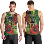 Canberra Raiders ANZAC Personalised Men Tank Top Lest We Forget Poppy Camo