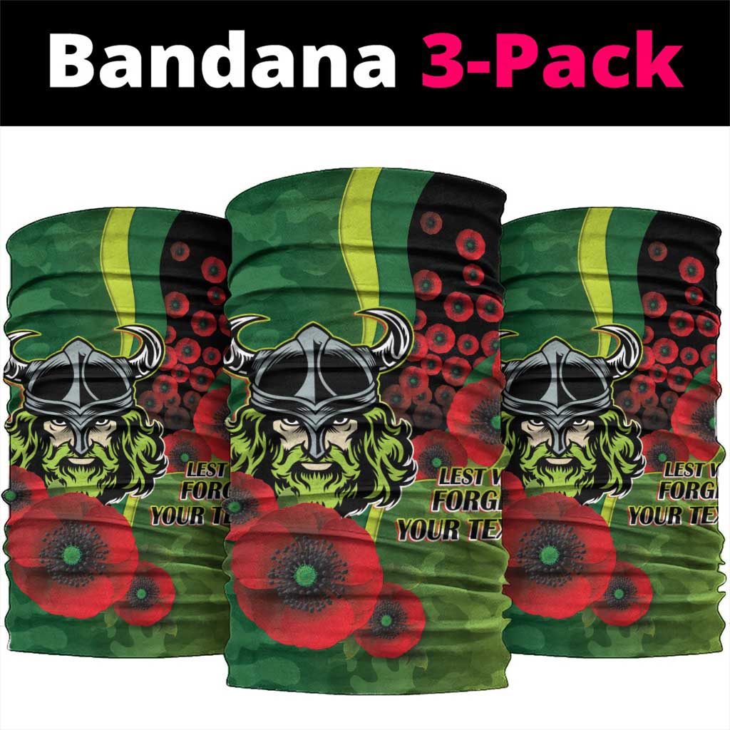 Canberra Raiders ANZAC Personalised Neck Gaiter Lest We Forget Poppy Camo