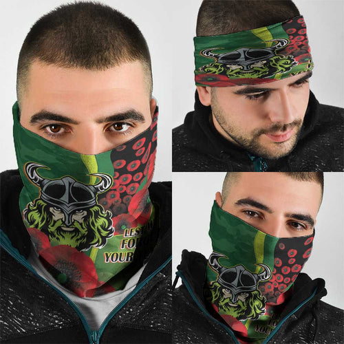 Canberra Raiders ANZAC Personalised Neck Gaiter Lest We Forget Poppy Camo