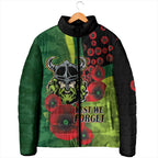 Canberra Raiders ANZAC Personalised Padded Jacket Lest We Forget Poppy Camo