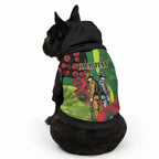 Canberra Raiders ANZAC Personalised Pet Hoodie Lest We Forget Poppy Camo
