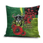 Canberra Raiders ANZAC Personalised Pillow Cover Lest We Forget Poppy Camo