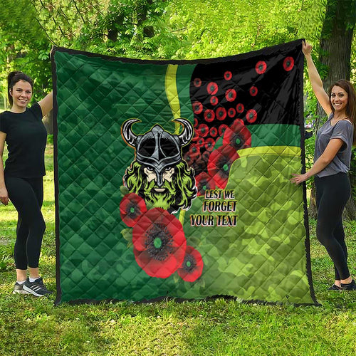 Canberra Raiders ANZAC Personalised Quilt Lest We Forget Poppy Camo
