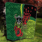 Canberra Raiders ANZAC Personalised Quilt Lest We Forget Poppy Camo