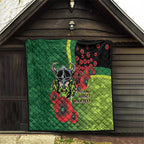 Canberra Raiders ANZAC Personalised Quilt Lest We Forget Poppy Camo