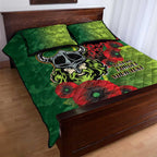 Canberra Raiders ANZAC Personalised Quilt Bed Set Lest We Forget Poppy Camo