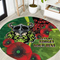 Canberra Raiders ANZAC Personalised Round Carpet Lest We Forget Poppy Camo