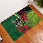 Canberra Raiders ANZAC Personalised Rubber Doormat Lest We Forget Poppy Camo