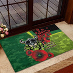 Canberra Raiders ANZAC Personalised Rubber Doormat Lest We Forget Poppy Camo
