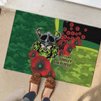 Canberra Raiders ANZAC Personalised Rubber Doormat Lest We Forget Poppy Camo