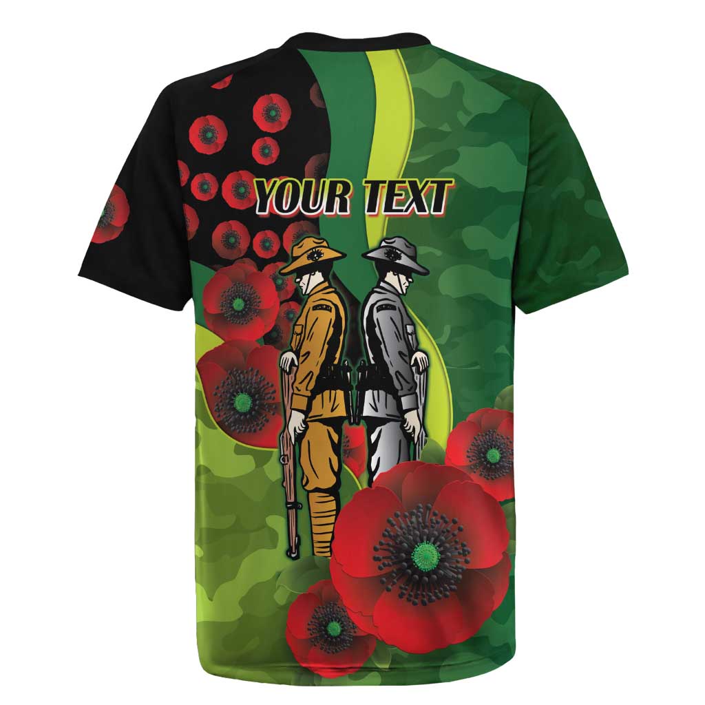 Canberra Raiders ANZAC Personalised Rugby Jersey Lest We Forget Poppy Camo
