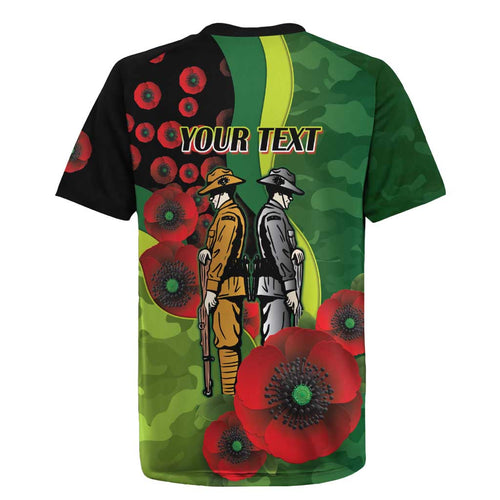 Canberra Raiders ANZAC Personalised Rugby Jersey Lest We Forget Poppy Camo