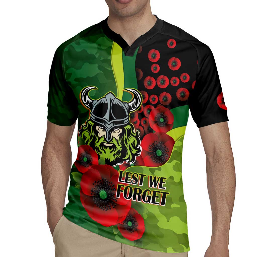 Canberra Raiders ANZAC Personalised Rugby Jersey Lest We Forget Poppy Camo