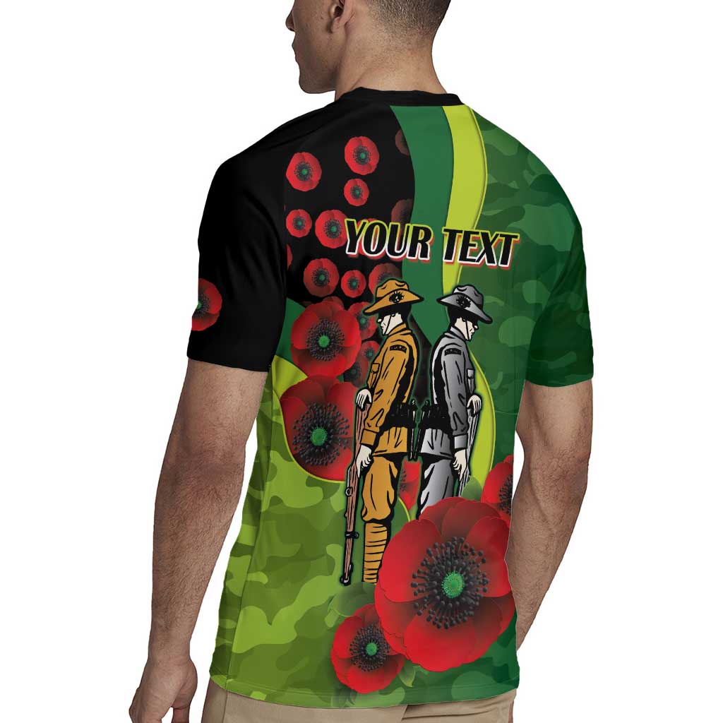 Canberra Raiders ANZAC Personalised Rugby Jersey Lest We Forget Poppy Camo