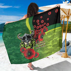 Canberra Raiders ANZAC Personalised Sarong Lest We Forget Poppy Camo