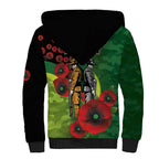 Canberra Raiders ANZAC Personalised Sherpa Hoodie Lest We Forget Poppy Camo