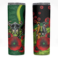 Canberra Raiders ANZAC Personalised Skinny Tumbler Lest We Forget Poppy Camo